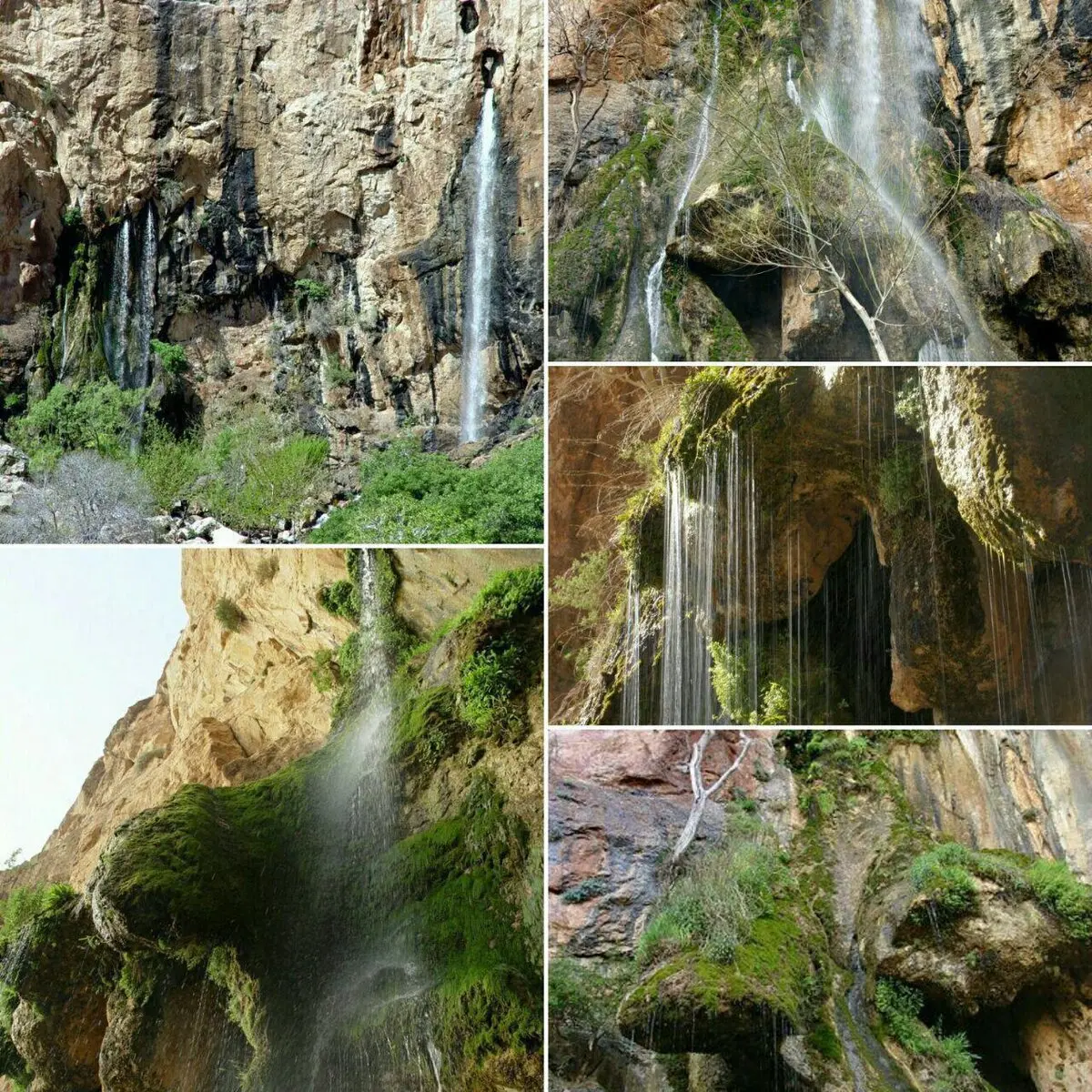 تصویر زیبا از آبشار شاهلولاک در شهرستان لنجان شهر چرمهین