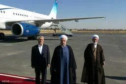 لحظه ورود رئیس‌جمهور به همدان/عکس
