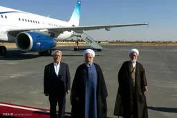 لحظه ورود رئیس‌جمهور به همدان/عکس