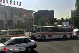 حاشیه های تصویری آتش سوزی در میدان قدس تهران