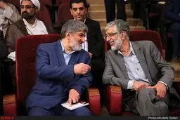 خوش و بش حداد عادل و علی مطهری در روز معلم/عکس