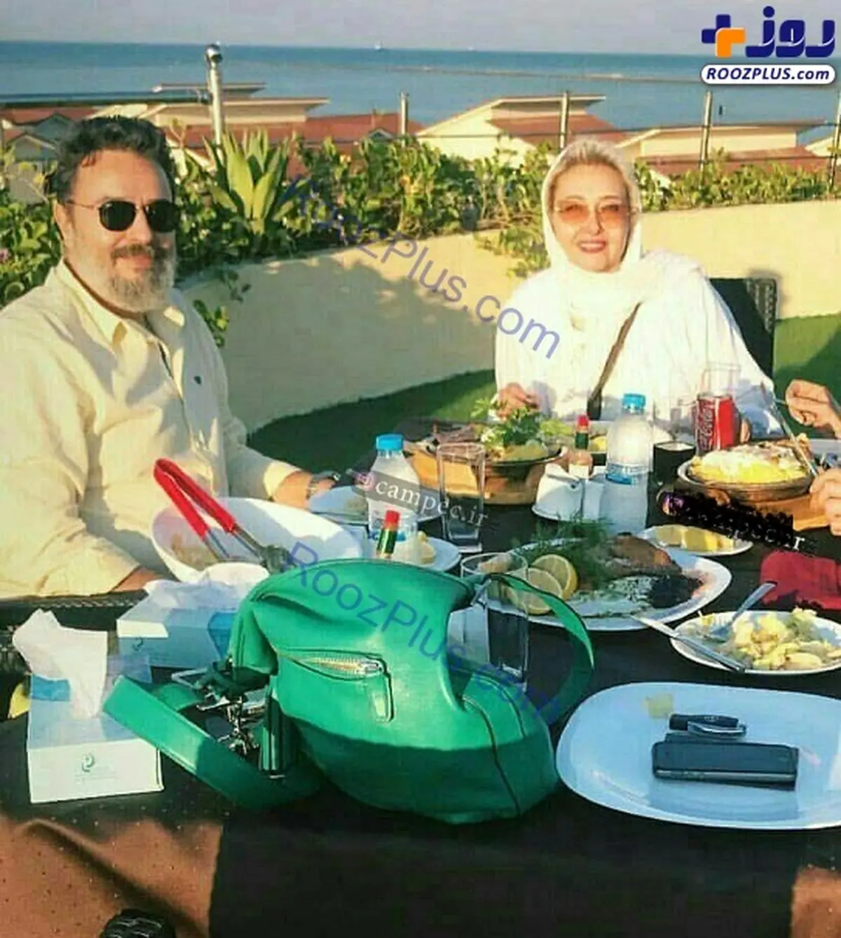 عکسی از تفریح لاکچری خانم بازیگر کنار آب