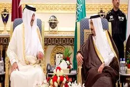 دعوت پادشاه سعودی از امیر قطر / عکس