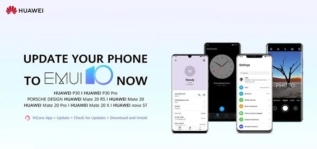 هوآوی پیشتاز در به روزرسانی اندروید 10 به همراه رابط کاربری EMUI 10