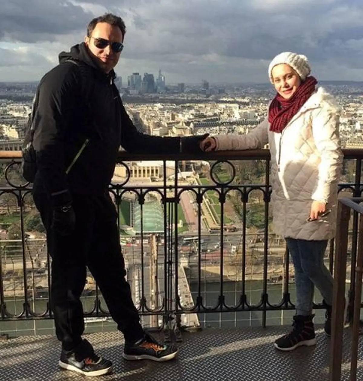 آرام جعفری و همسرش در خارج از کشور/عکس