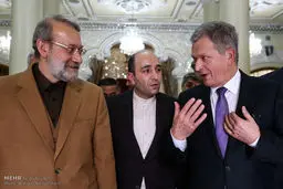 دیدار رییس جمهور فنلاند با لاریجانی/عکس