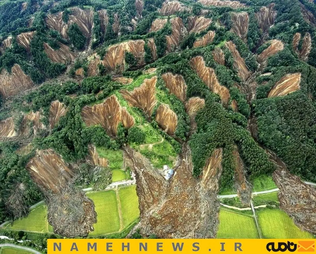 تصویری از رانش مرگبار زمین در ژاپن