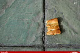 عکس/ حرمت نان و واکنش عابرین پیاده