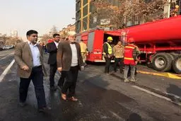 عکس / حضور عارف در محل حادثه فروریختن ساختمان پلاسکو