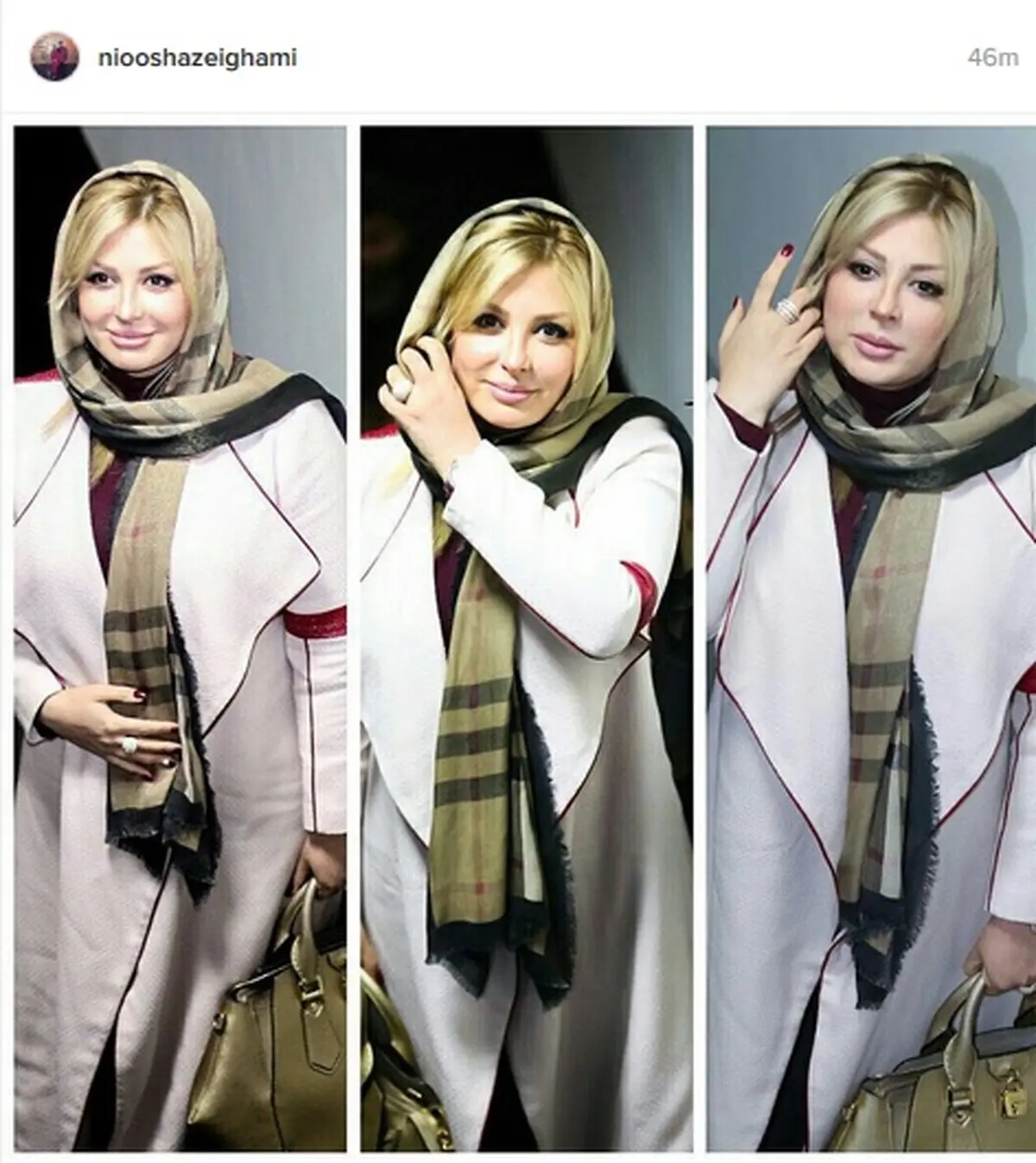 تیپ متفاوت نیوشا ضیغمی در اکران خصوصی یک فیلم/عکس