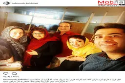 سلفی بهنوش بختیاری و دوستانش در اتاق گریم/ عکس