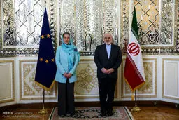 حاشیه های تصویری استقبال ظریف از موگرینی