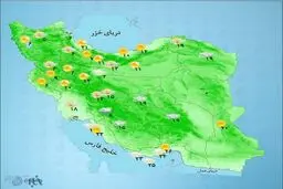 آسمان ایران از سه شنبه برفی می‌شود /نقشه وضعیت آب‌وهوا