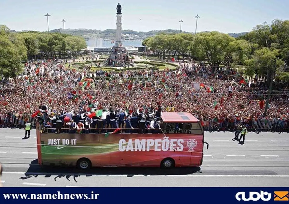 جشن قهرمانی مردم پرتغال با حضور رونالدو و یارانش/ عکس