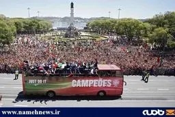 جشن قهرمانی مردم پرتغال با حضور رونالدو و یارانش/ عکس