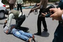 عکس | دستگیری سارق مسلح بانک تجارت در قزوین