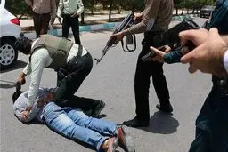 عکس | دستگیری سارق مسلح بانک تجارت در قزوین