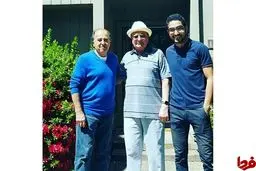 استاد شجریان پسر و برادرش در یک قاب/ عکس