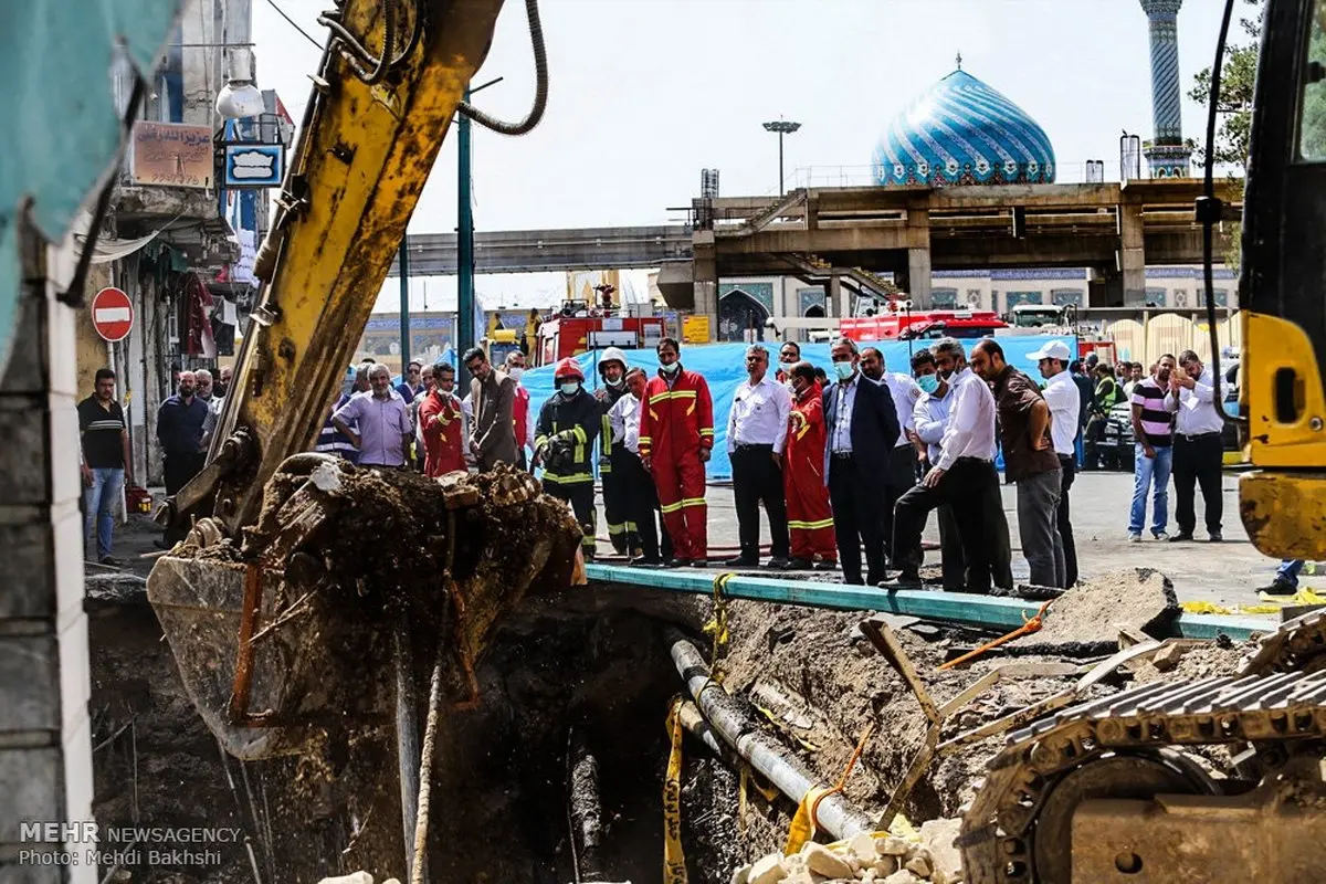 تصاویری از انفجار شدید در محدوده متروی قم