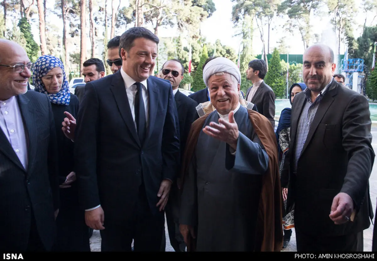 عکسی از نخست وزیر ایتالیا در کنار هاشمی رفسنجانی