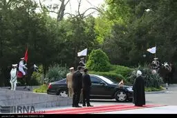 رژه اسب سواران در مراسم استقبال از رییس جمهور عراق /عکس