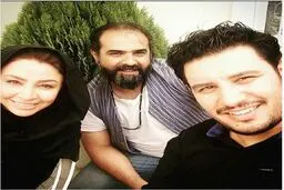 جواد عزتی در کنار همسرش/عکس