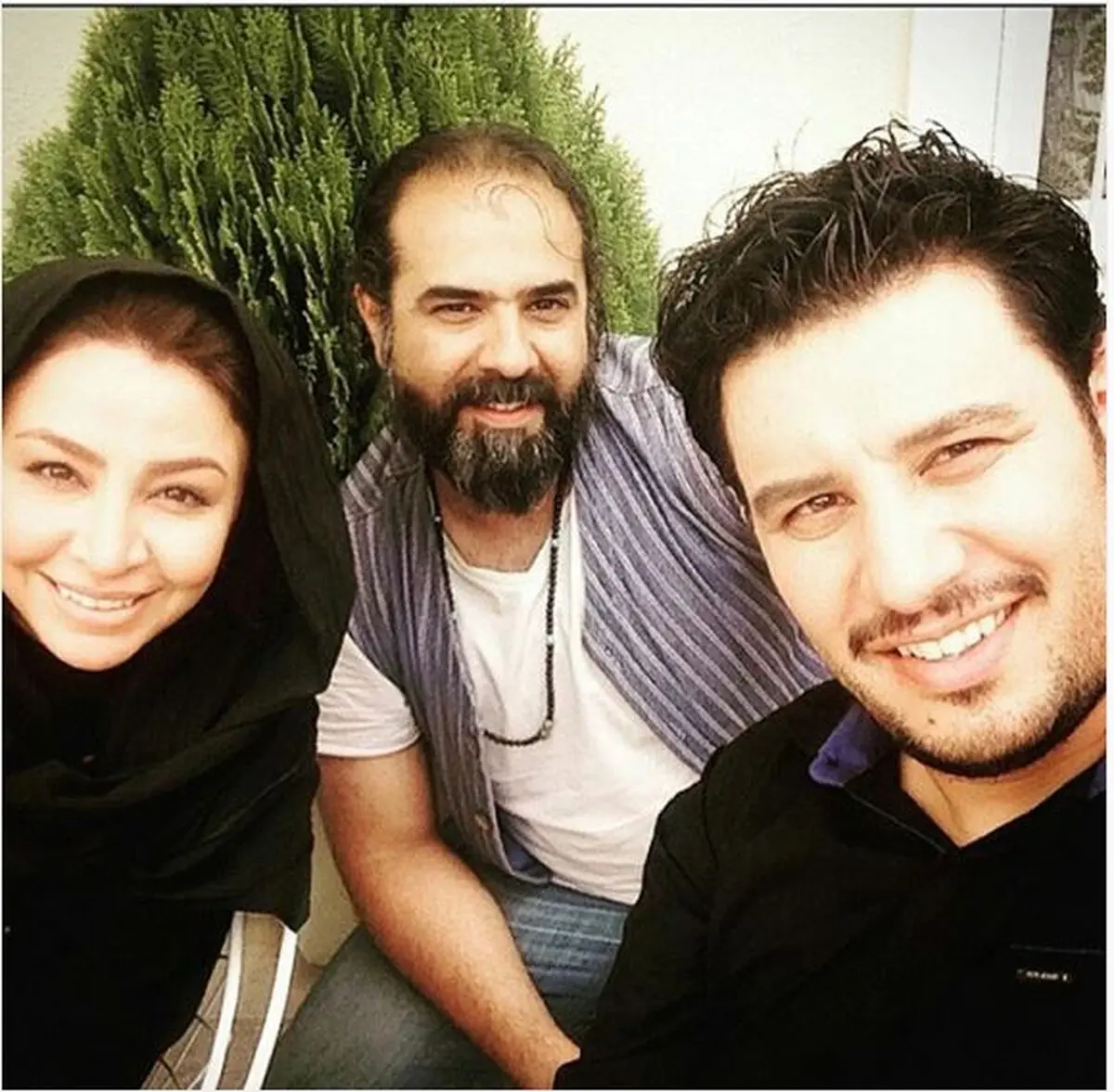 جواد عزتی در کنار همسرش/عکس