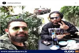 تفریح متفاوت علی صادقی و محسن افشانی!/عکس
