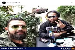 تفریح متفاوت علی صادقی و محسن افشانی!/عکس