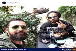 تفریح متفاوت علی صادقی و محسن افشانی!/عکس