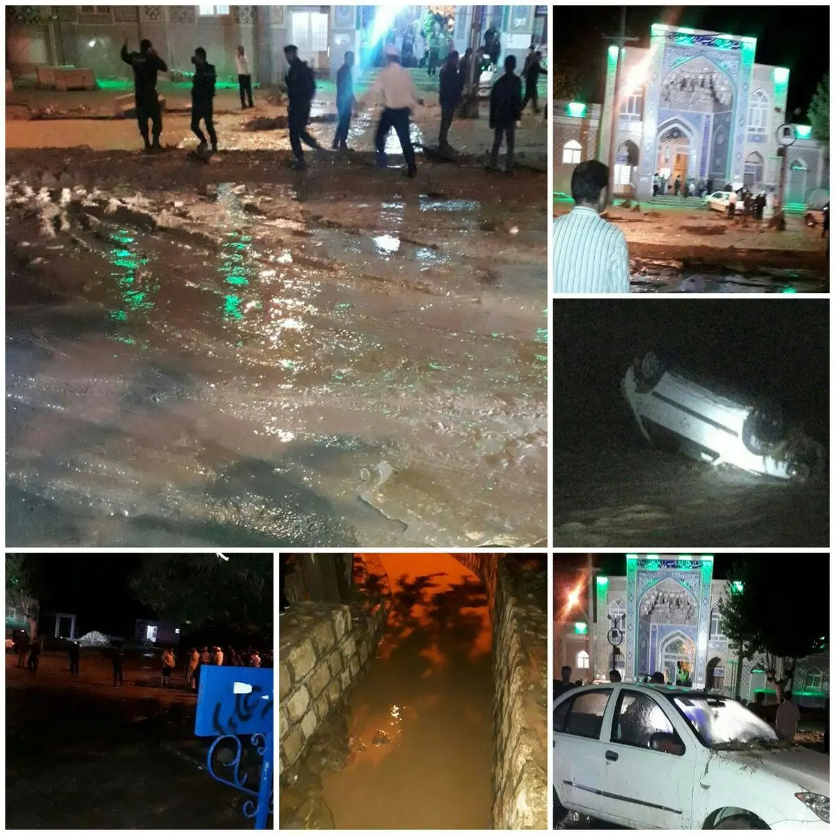 سیلاب ناگهانی در مشهد اردهال کاشان ۳ خودرو را برد / ۲ نفر جان باختند + عکس