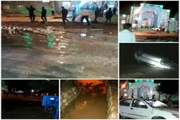 سیلاب ناگهانی در مشهد اردهال کاشان ۳ خودرو را برد / ۲ نفر جان باختند + عکس