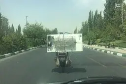 حمل یخچال با موتور!/عکس