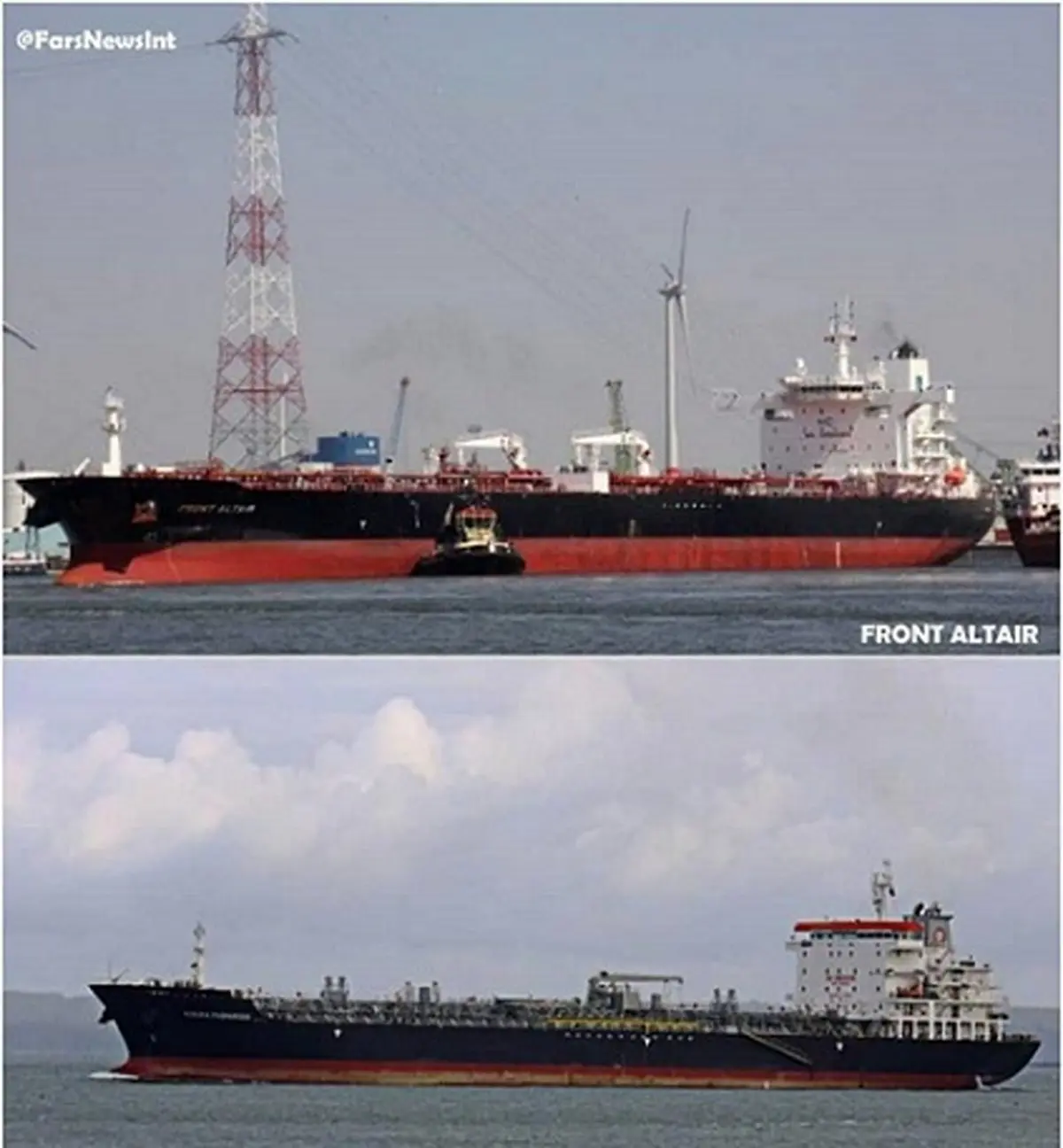حمله به دونفت کش در دریای عمان + عکس