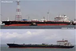 حمله به دونفت کش در دریای عمان + عکس