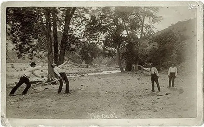 عکسی واقعی از دوئل دو گاوچران در آمریکا