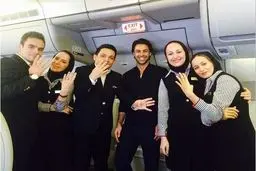حمایت مهمانداران هواپیما از فرهاد مجیدی/عکس