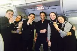 حمایت مهمانداران هواپیما از فرهاد مجیدی/عکس