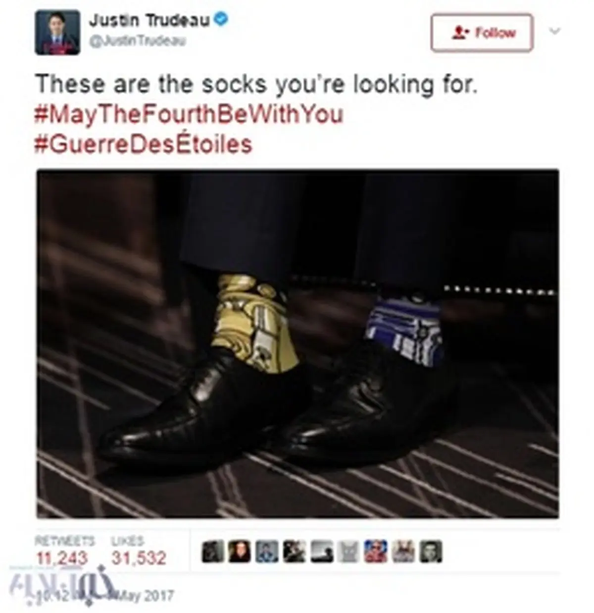 جوراب‌های رنگارنگ نخست‌وزیر کانادا سوژه رسانه‌ها شد!/تصاویر