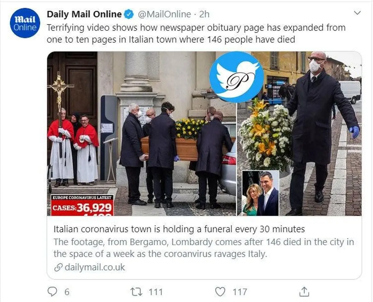 هر 30 دقیقه یک تشییع جنازه! + توئیتر