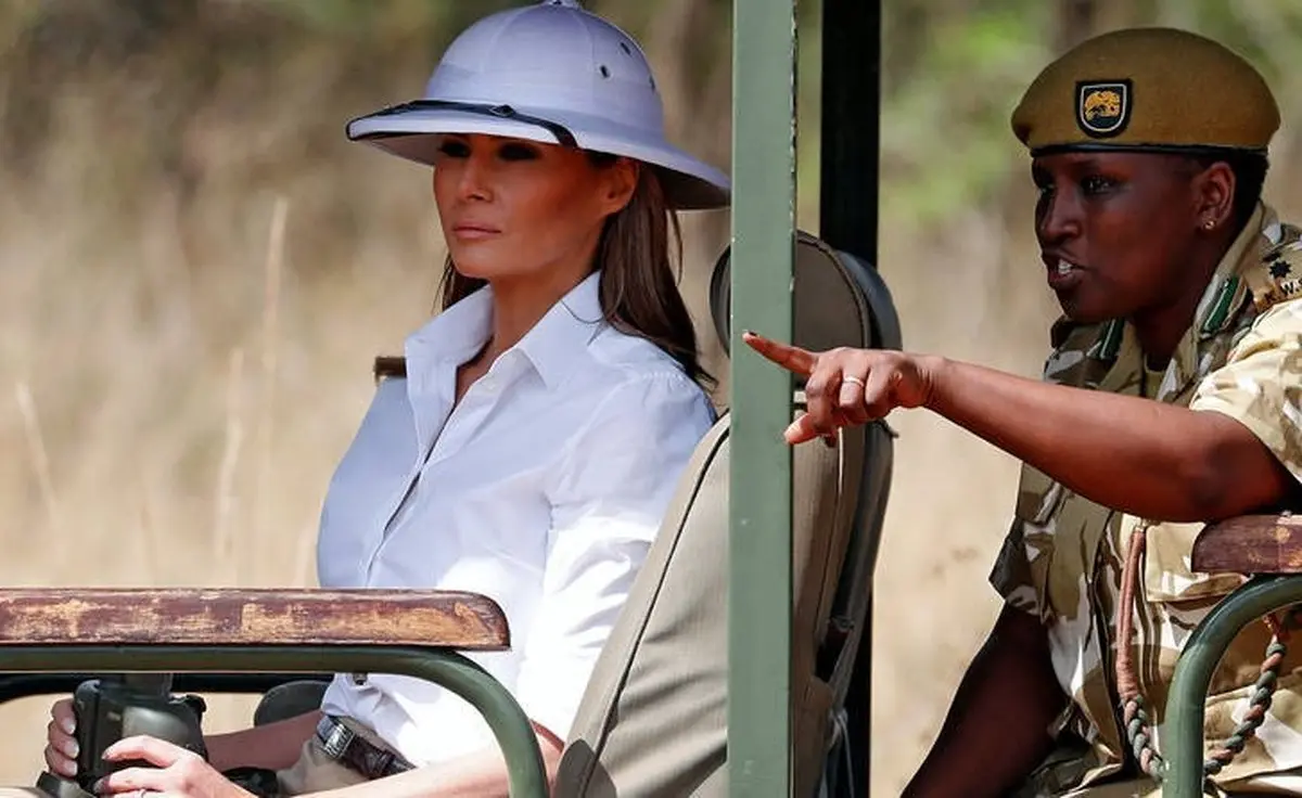 سفر جنجالی ملانیا ترامپ،کلاه ملانیا خبرساز شد / تصاویر