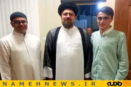 عکسی از سیدحسن خمینی و پسرش در کنار نزار القطرى