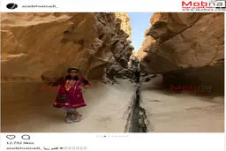 تصاویری از پوشش جنوبی آزاده صمدی با کتانی در جزیره قشم! / عکس