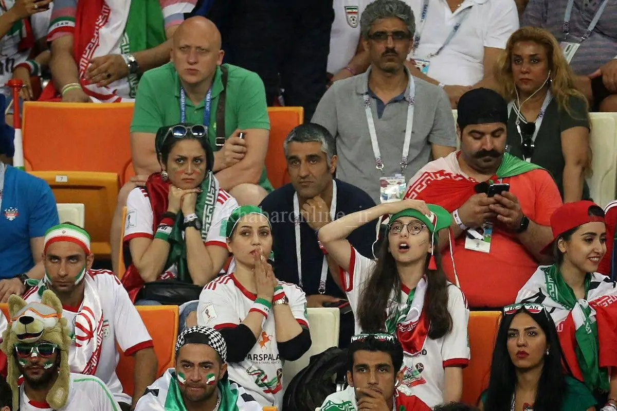 تصویری از پژمان جمشیدی در ورزشگاه بازی ایران _ پرتغال