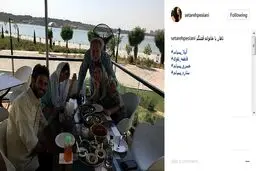 یک عکس خانوادگی قشنگ با دختر و پدر بازیگر!