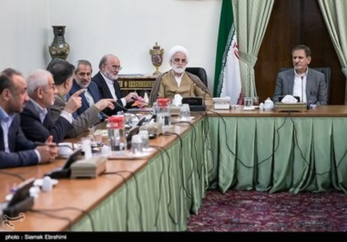 حاشیه‌های تصویری جلسه ستاد مبارزه با مفاسد اقتصادی با حضور جهانگیری، پورمحمدی، نوبخت، اژه‌ای و ....