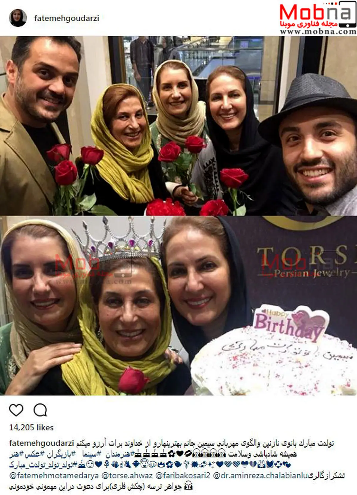 تصاویری از جشن تولد سیمین معتمدآریا در یک گالری جواهر/ عکس