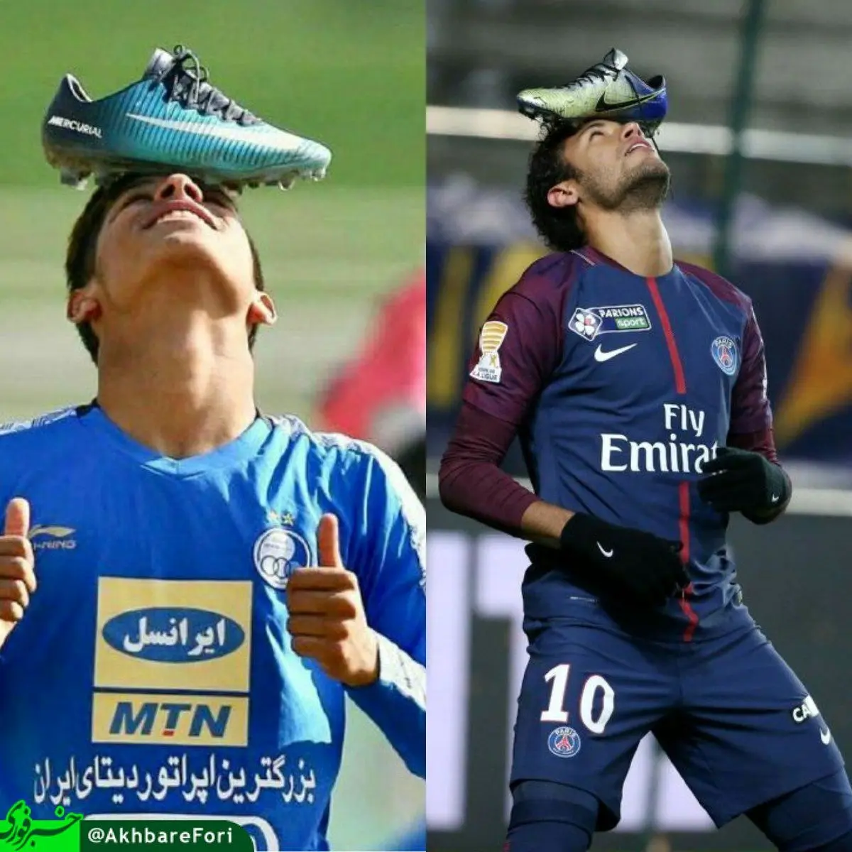 الگوبرداری مهدی قائدی از شادی پس از گل نیمار در تمرین استقلال/عکس