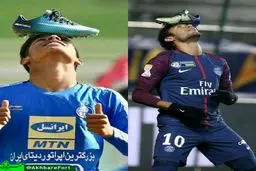 الگوبرداری مهدی قائدی از شادی پس از گل نیمار در تمرین استقلال/عکس