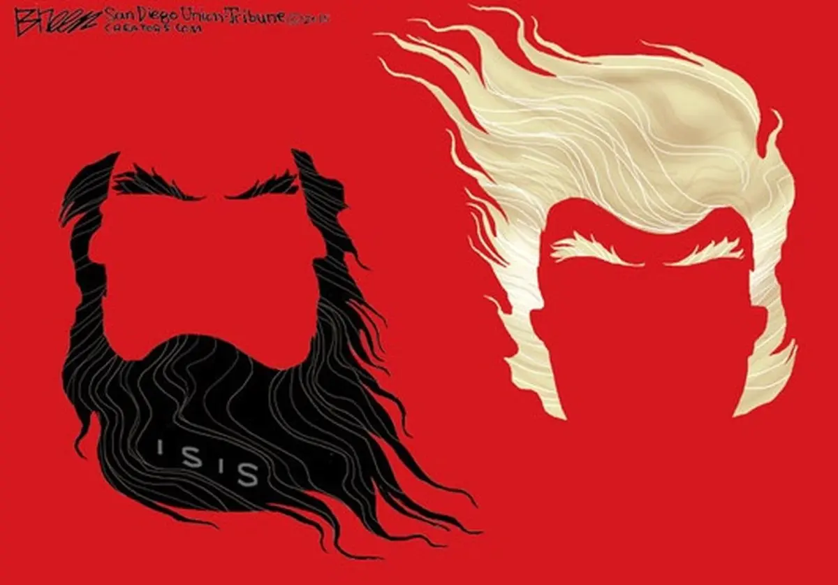 کاریکاتور/ شباهت باورنکردنی ترامپ به داعش!